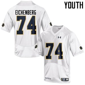 Notre Dame Fighting Irish Youth Liam Eichenberg #74 White Under Armour Authentic Stitched College NCAA Football Jersey NXQ6299ND